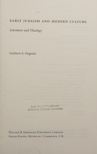 Early Judaism and modern culture