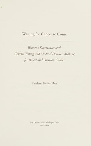 Waiting for cancer to come