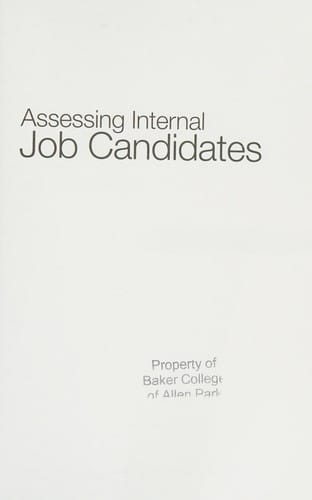 Assessing internal job candidates