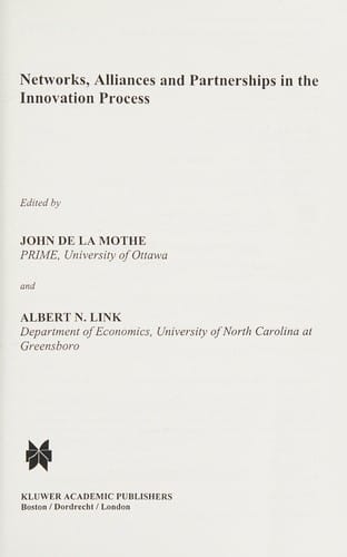 Networks, alliances, and partnerships in the innovation process