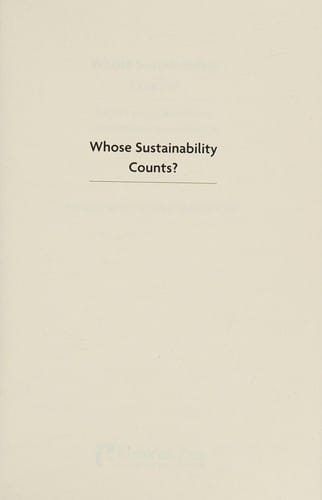 Whose sustainability counts?