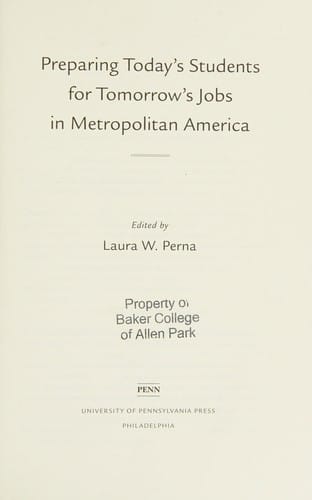 Preparing today's students for tomorrow's jobs in Metropolitan America