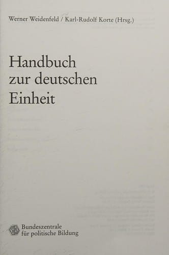 Handbuch zur deutschen Einheit