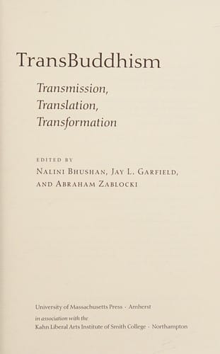 TransBuddhism: transmission, translation, transformation