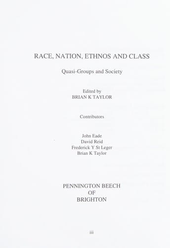 Race, nation, ethnos and class