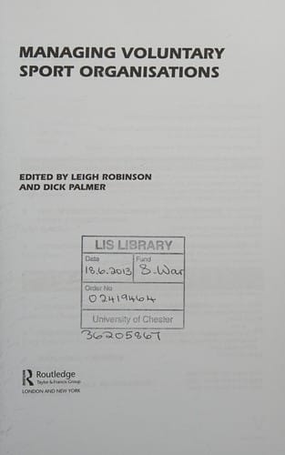 Managing voluntary sport organizations