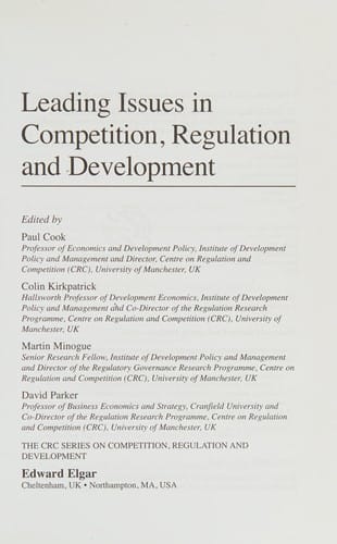 Leading issues in competition, regulation and development