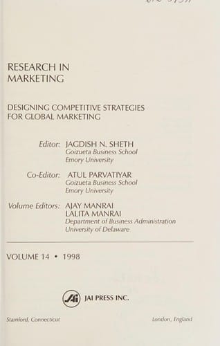 Designing competitive strategies for global marketing