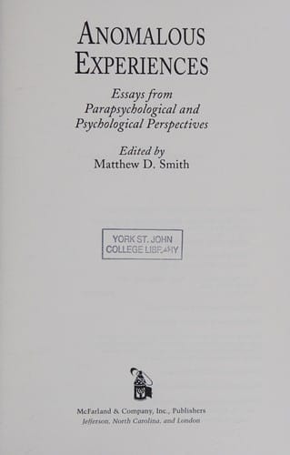 Anomalous experiences