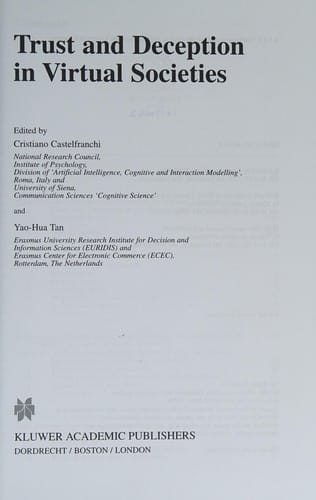 Trust and deception in virtual societies
