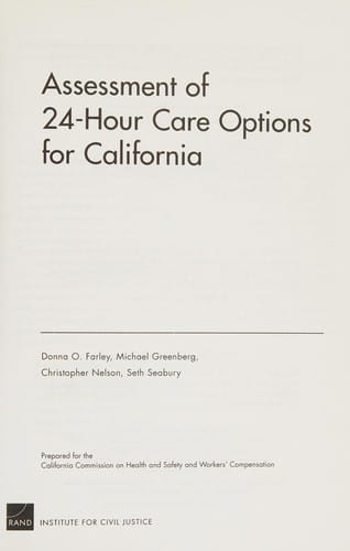 Assessment of 24-hour care options for California