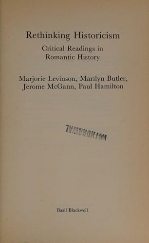 Rethinking Historicism