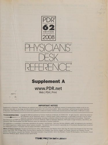 Physicians' Desk Reference 2008