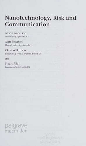 Nanotechnology, risk, and communication