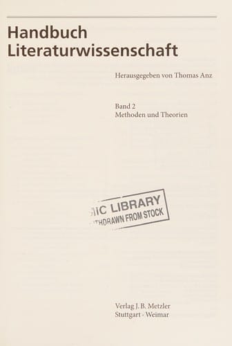 Handbuch Literaturwissenschaft