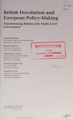 British devolution and European policy-making