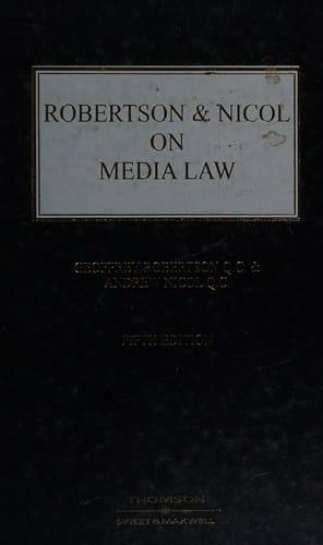 Robertson and Nicol on Media Law