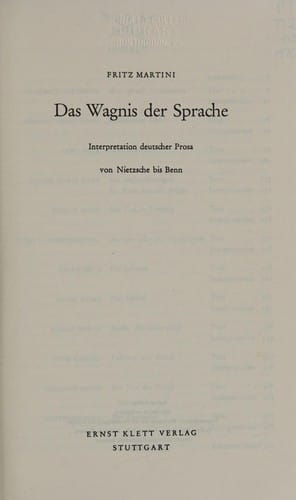 Das Wagnis der Sprache