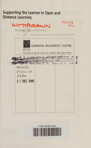Supporting the learner in open and distance learning