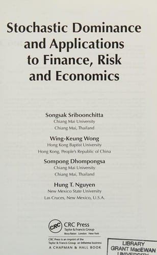 Stochastic dominance and applications to finance, risk and economics