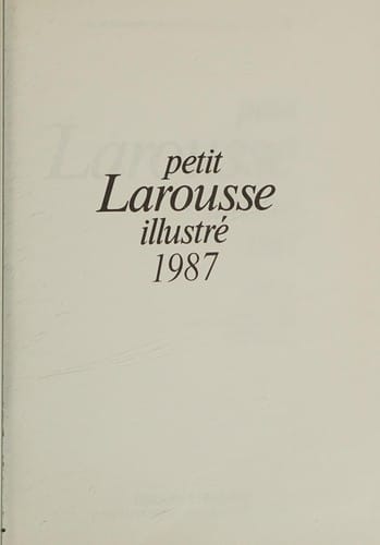 Petit Larousse illustré 1987