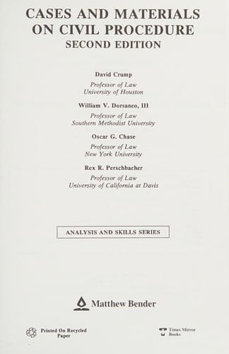 Cases and materials on civil procedure