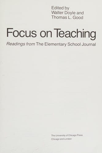 Focus on Teaching