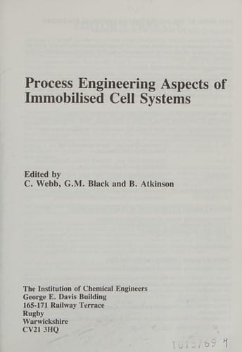 Process engineering aspects of immobilised cell systems