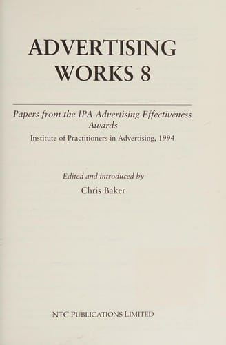Advertising works 8