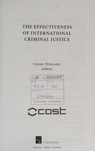 The effectiveness of international criminal justice
