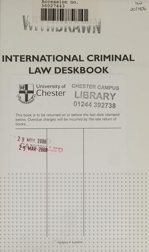 International criminal law deskbook