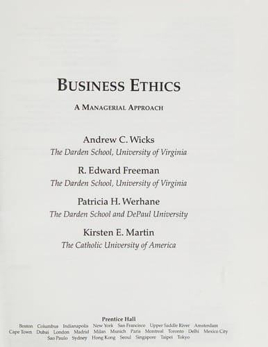 Business ethics: a managerial approach