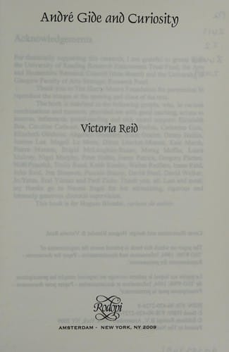 André Gide and curiosity