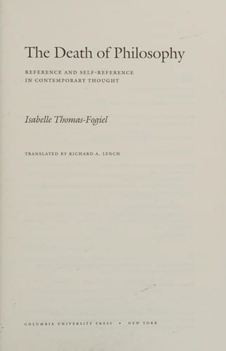 The death of philosophy