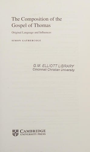 The composition of the Gospel of Thomas