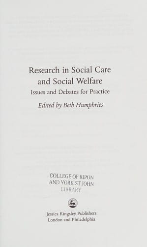 Research in social care and social welfare