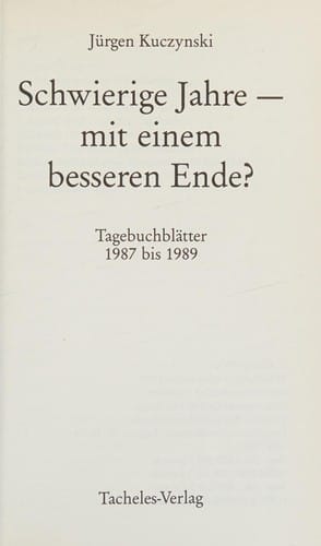 Schwierige Jahre--mit einem besseren Ende?