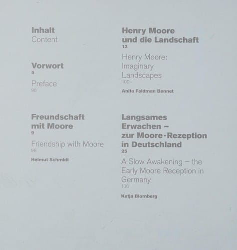Henry Moore und die Landschaft. Ausstellung, Haus am Waldsee, Berlin, 22. Juni - 21. Oktober 2007