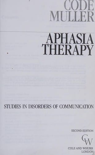 Aphasia therapy