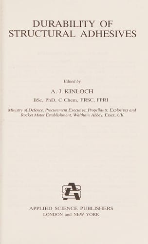 Durability of structural adhesives