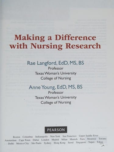 Making a difference with nursing research