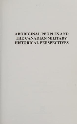 Aboriginal peoples and the Canadian military