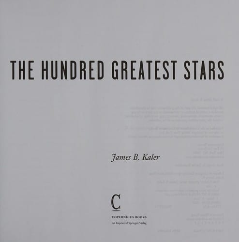 The hundred greatest stars