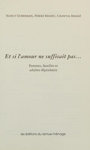 Et si l'amour ne suffisait pas.