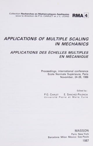 Applications of multiple scaling in mechanics