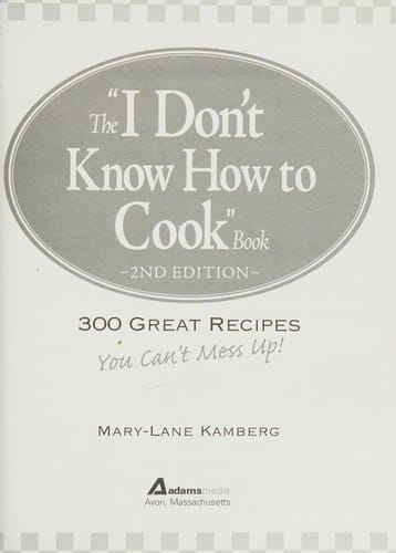 The "I don't know how to cook" book