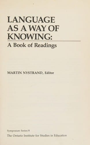 Language as a way of knowing
