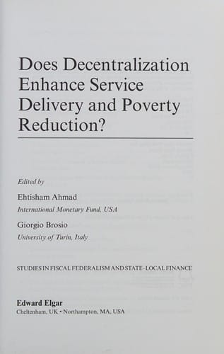 Does decentralization enhance service delivery and poverty reduction?