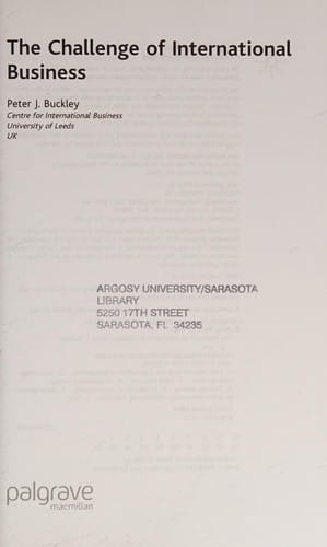 CHALLENGE OF INTERNATIONAL BUSINESS