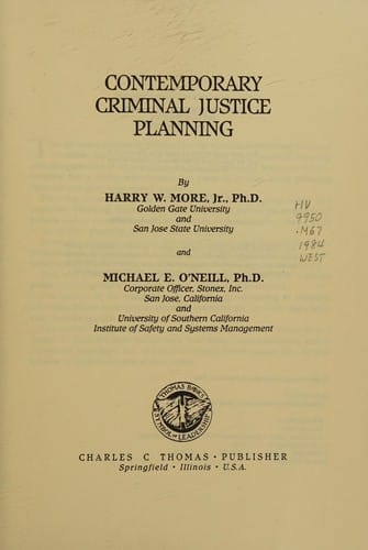 Contemporary criminal justice planning